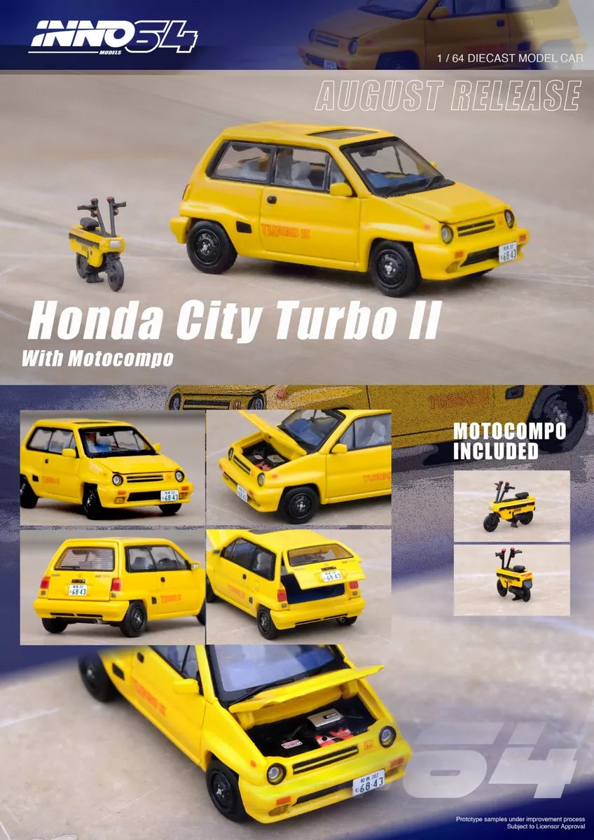 Honda City Turbo II Avec Motocompo (Jaune)