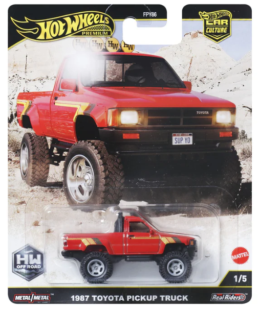 Hot Wheels Premium-Car Cultures 2025-HW OFF-ROAD SERIES, 1987 TOYOTA PICK UP, 1/5. (JBK73)