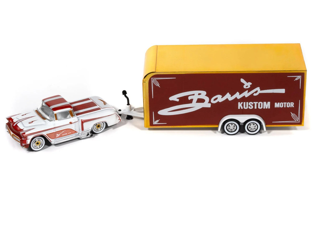 Johnny Lightning 1:64 Barris Kopper Kart avec remorque fermée – Copper & White – JLBT024-2-1