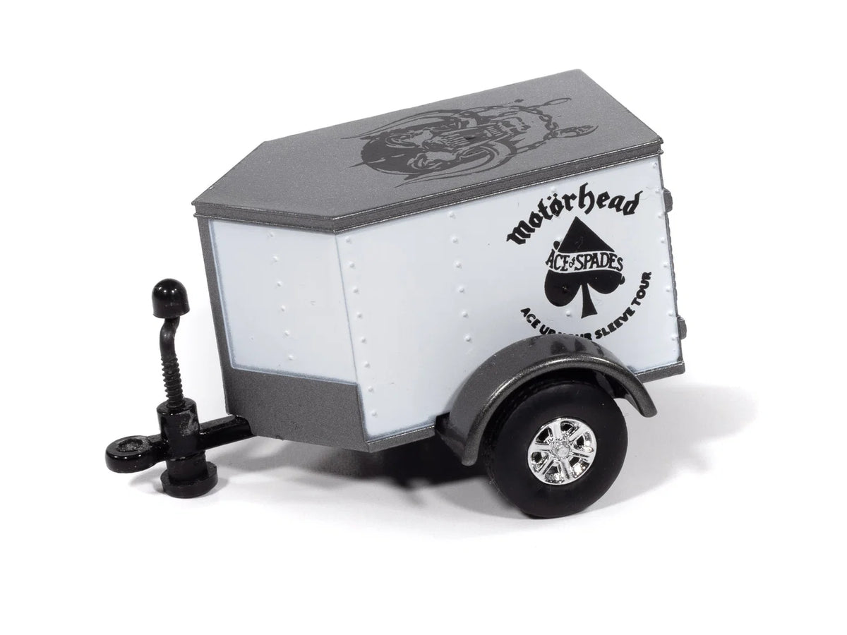 Johnny Lightning 1:64 1977 Ford Van avec petite remorque fermée – Black & White – JLBT024-2-3