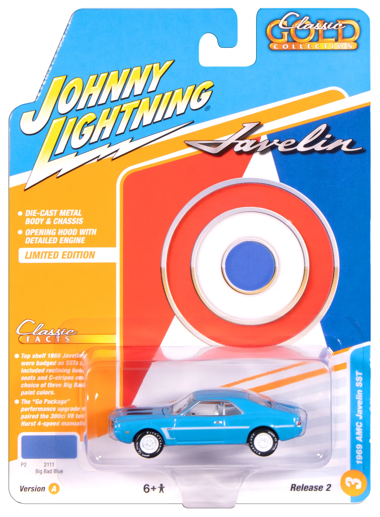 Johnny Lightning-1969 AMC Javelin (Big Bad Blue) JLCG037-3