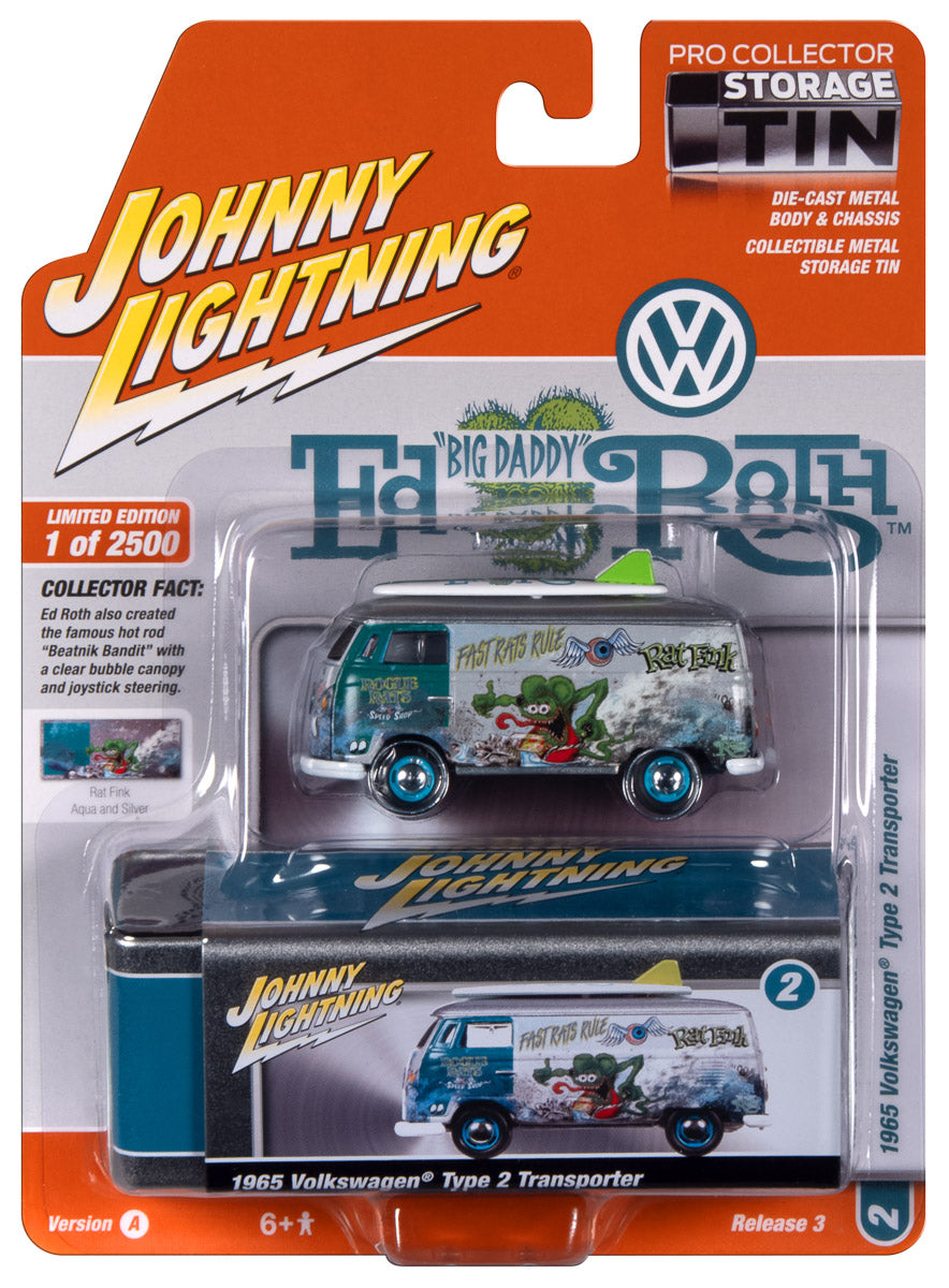 1965 VW Type II Transporter Rat Fink (Silver & Dark Aqua