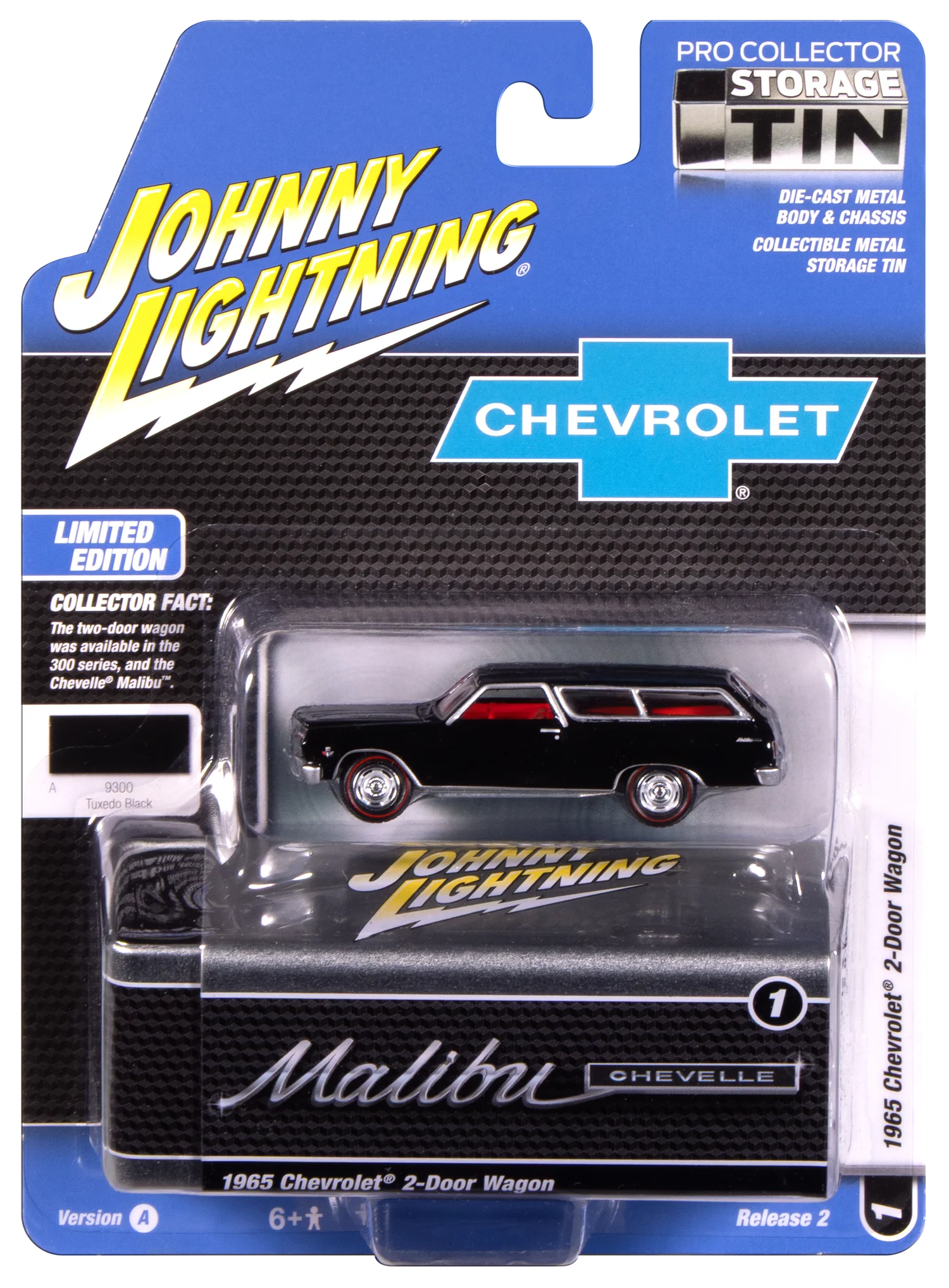 Johnny Lightning-1965 Chevy 2-Door Wagon-(Black) JLCT017-1