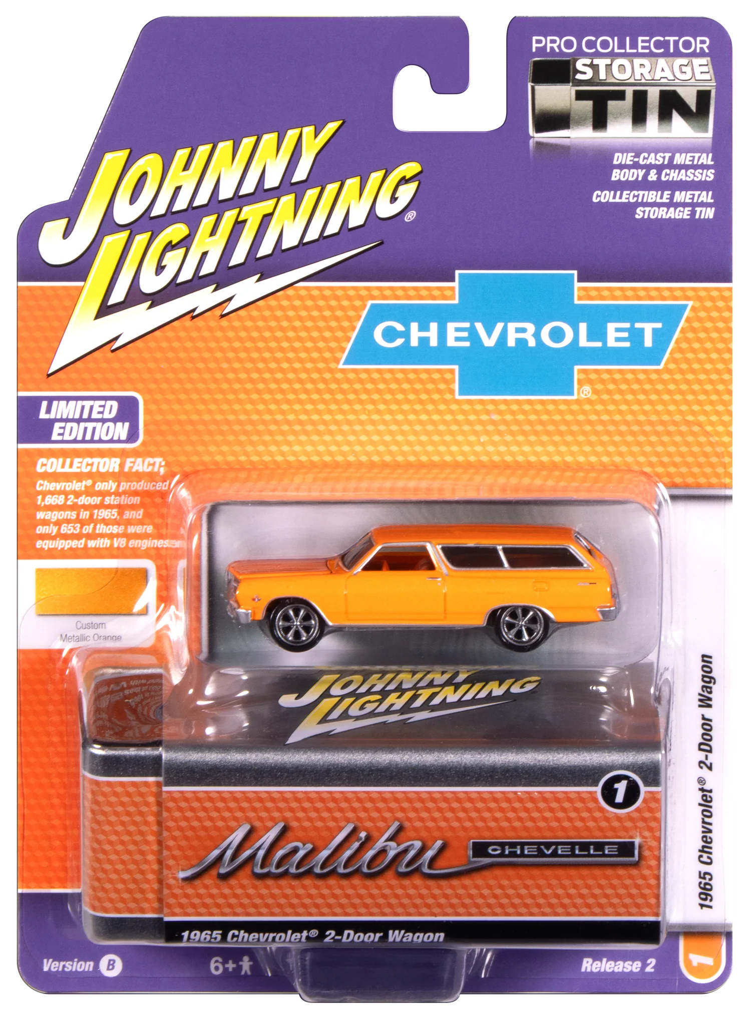 Johnny Lightning-1965 Chevy 2-Door Wagon-(Sunset Metallic) JLCT017-4