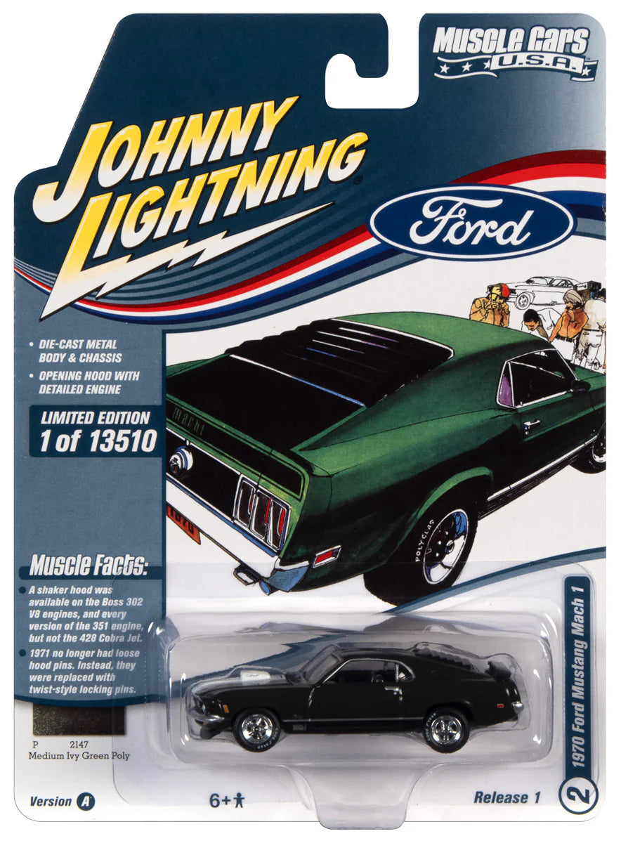 1970 Ford Mustang Mach 1 (Ivy Green Metallic w/White 428 Hood Stripe)