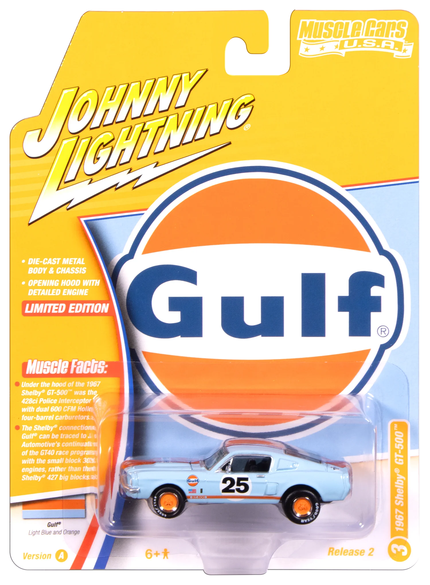 1967 Shelby GT - 500 in Gulf Light Blue with Orange Stripe (JLMC038-3)