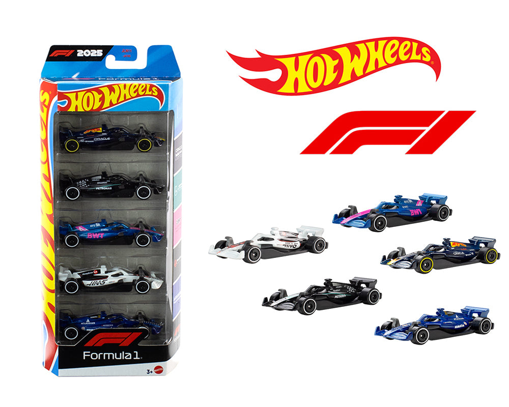 Hot Wheels 1:64 Basic 5 Pack Set F1 Racing 2025 – Nice Car Collection