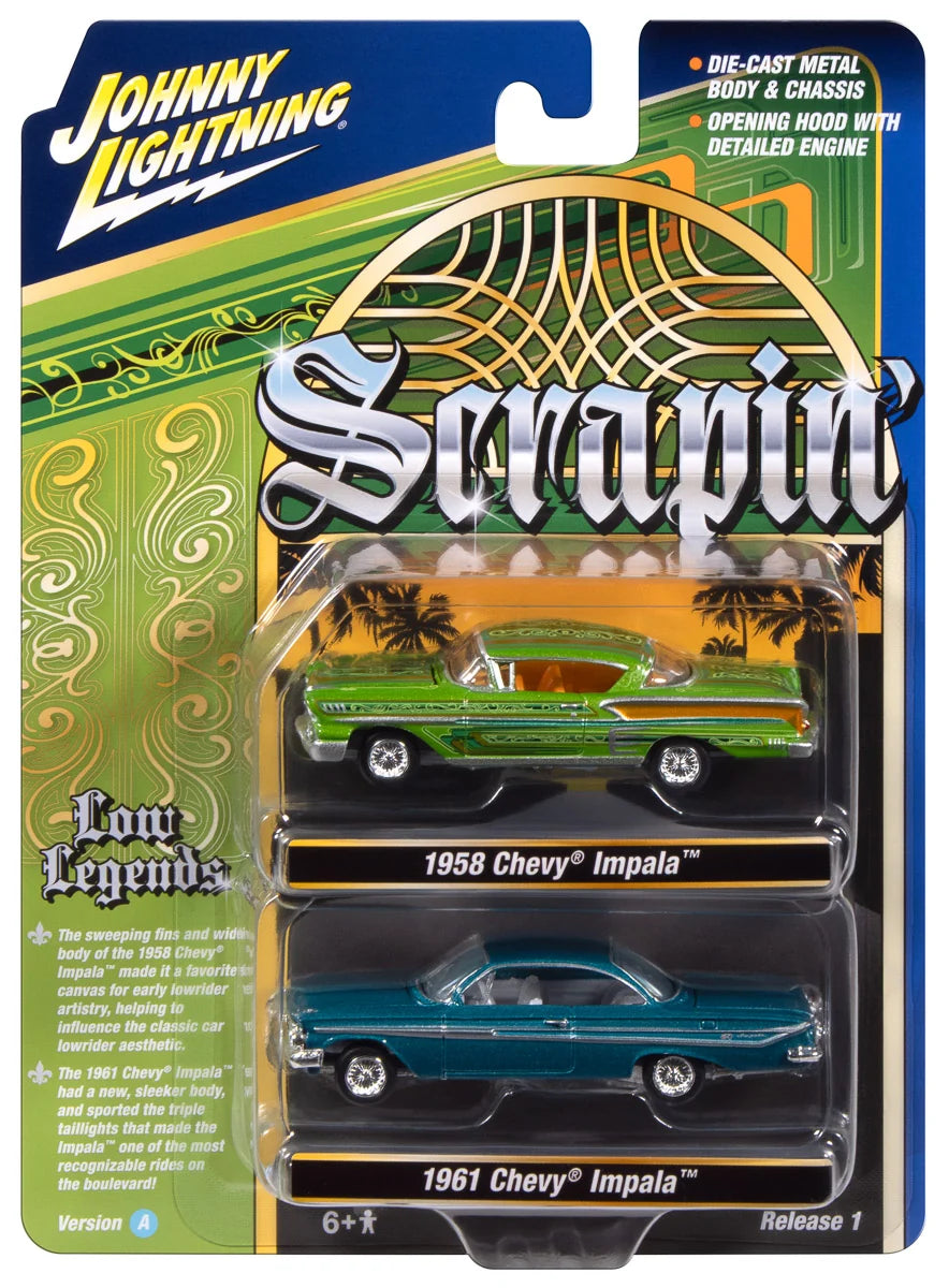 Johnny Lightning 1:64 Twin Pack 2026 Release 1 Version A – Set of 3 Blisters / 6 Cars – JLPK025-1A