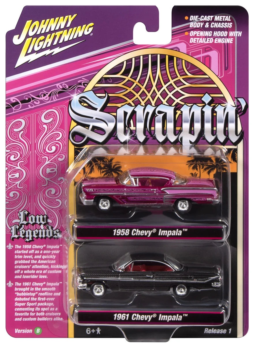 Johnny Lightning 1:64 Twin Pack 2026 Release 1 Version B – Set of 3 Blisters / 6 Cars – JLPK025-1B