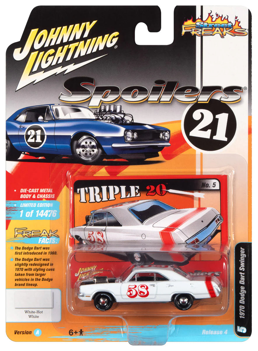 1970 Dodge Dart Gloss White avec stripe rouge - Spoilers - JLSF022-4A-5