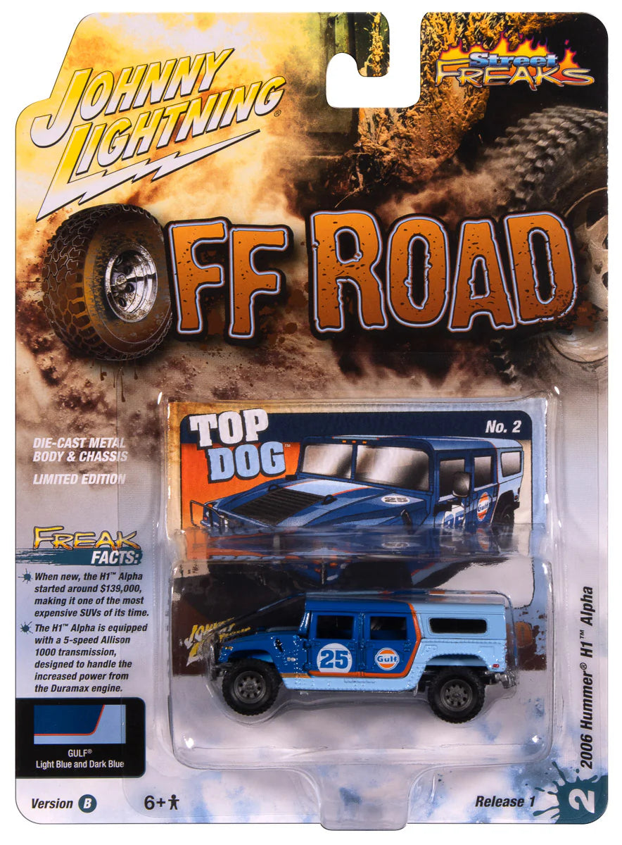 Johnny Lightning- Gulf Oil - 2006 Hummer H1 (Gulf Dark Blue/Orange ) JLSP415B