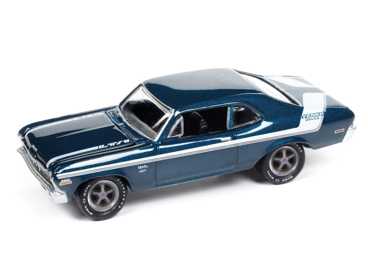 Johnny Lightning-1970 Yenko Deuce Chevrolet Nova (Fathom Blue Poly-White Stripes) JLSP383A