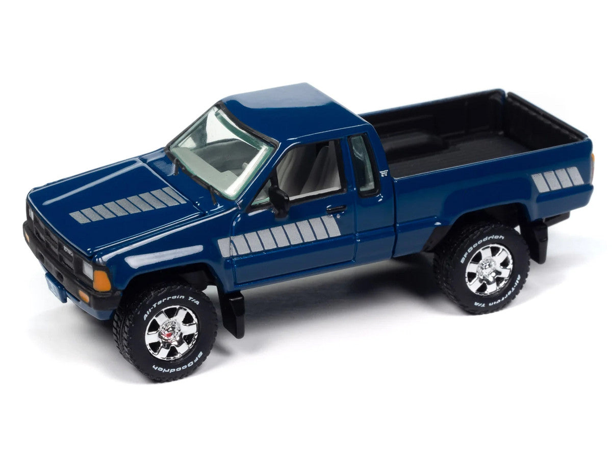 1985 Toyota SR5 Pickup Truck Dark Blue and Boat with Trailer, "Tow & Go" Series