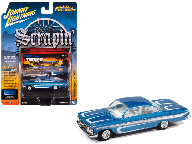 Johnny Lightning-1961 Chevrolet Impala SS 409 ("Scarpin"-Metallic Blue ) JLSP406B