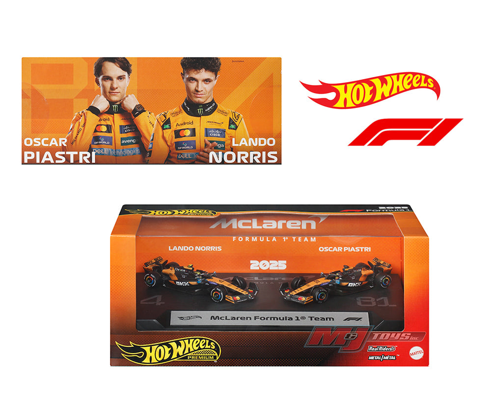 Hot Wheels 1:64 F1 2-Pack 2025 Racing Premium Team McLaren Oscar Piastri