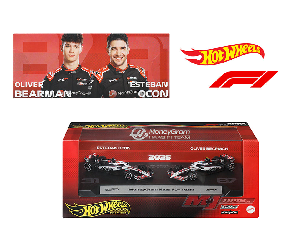 Hot Wheels 1:64 F1 2-Pack 2025 Racing Premium Team MoneyGram Haas Esteban Ocon