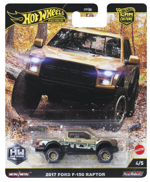 Hot Wheels Premium-Car Cultures 2025-HW OFF-ROAD SERIES, 2017 FORD F150 RAPTOR, 4/5. (JBK70)