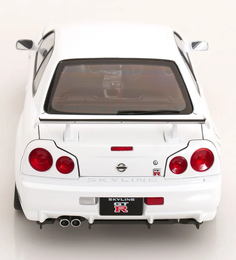 KK-Scale 1:12 Nissan Skyline GT-R (R34) V-Spec II 2001 – Jantes BBS Dorées – Blanc – KKDC120213-2
