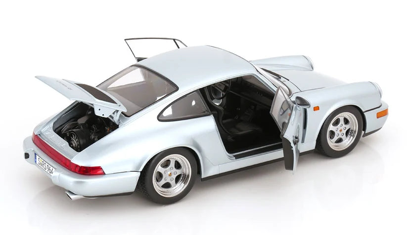 KK-Scale 1:12 Porsche 911 (964) RS Coupé 1992 – Jantes Speedline – Argent Polaire – KKDC120245S
