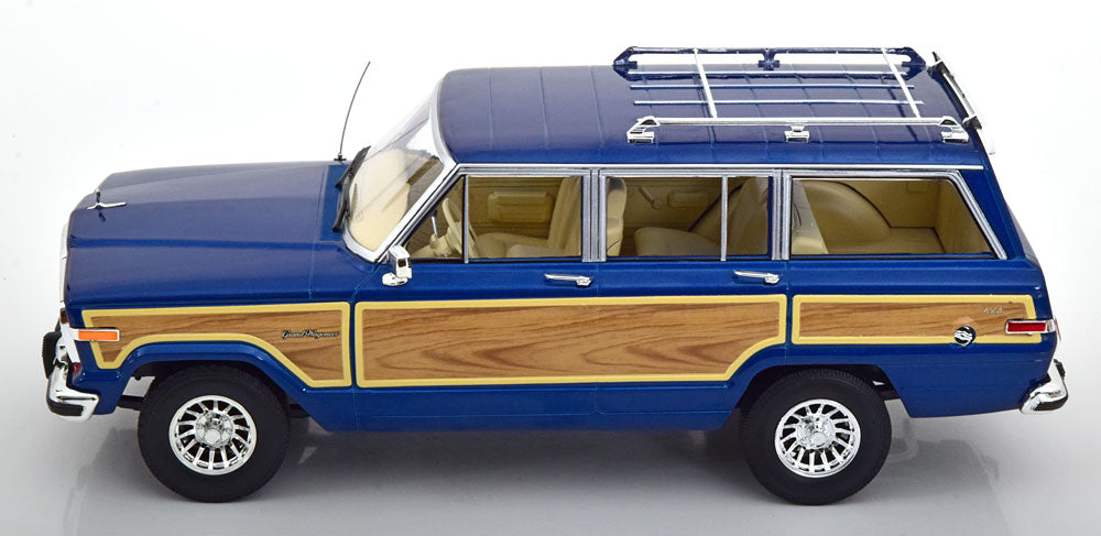 1989 Jeep Grand Wagoneer, (blue metallic with classic wood paneling)
