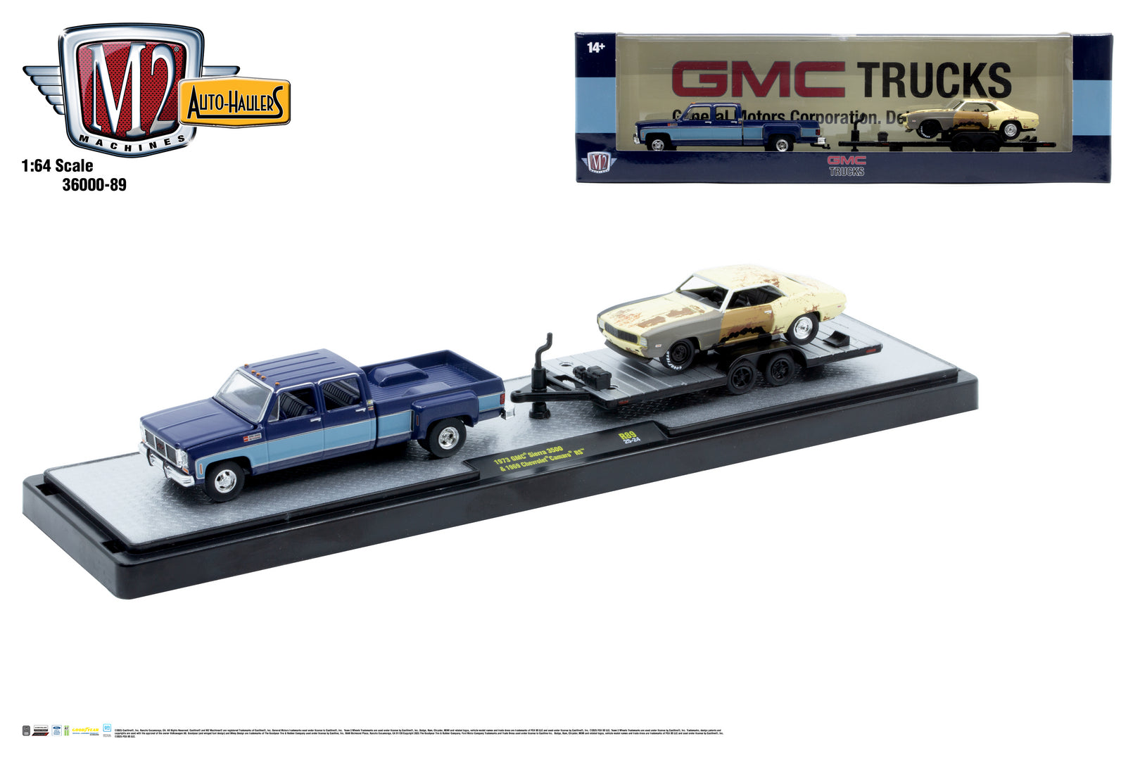 1973 GMC Sierra 3500 & 1969 Chevrolet Camaro RS (M2 Machine Auto-Haulers Release 89) - 36000-R89