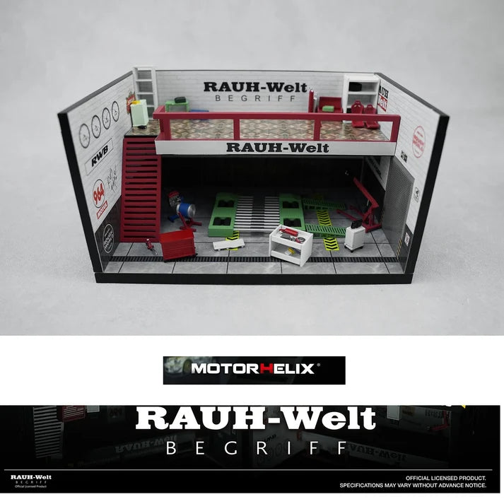 Motorhelix 1:64 Garage Scene Set – RWB Theme Garage White – M90220