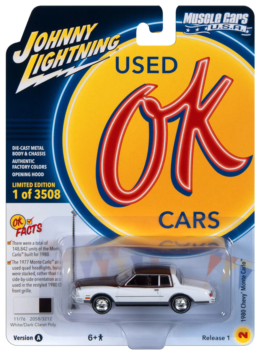 1980 Chevrolet Monte Carlo (Gloss White w/Dark Claret Poly Roof & Hood)