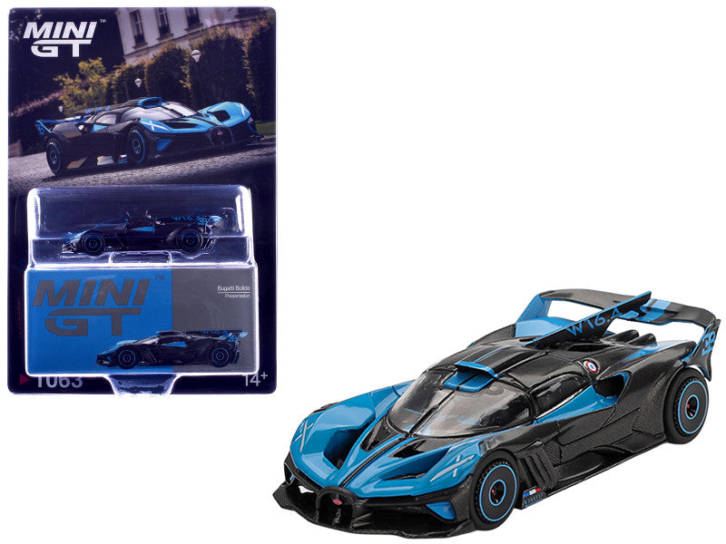 Mini GT- Bugatti Bolide Presentation – Black Blue MGT01063