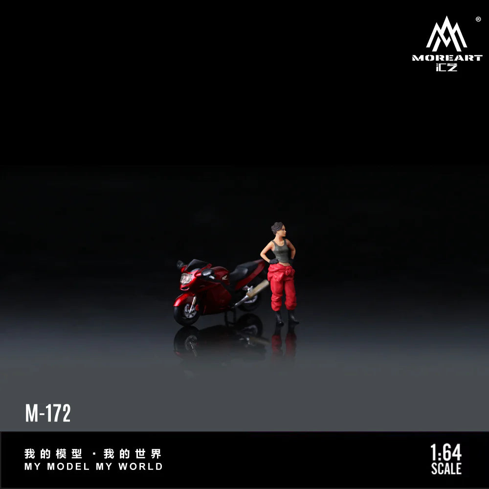 MoreArt 1/64 - Honda CBR1100XX Metal Red Motorcycle Girl - MO222172