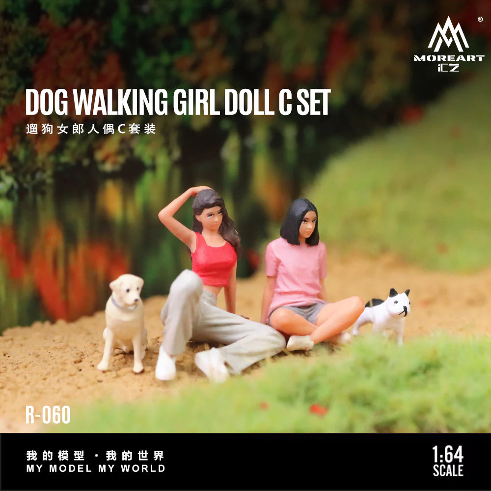 MoreArt 1/64 - Dog Walking Girl - MO223060