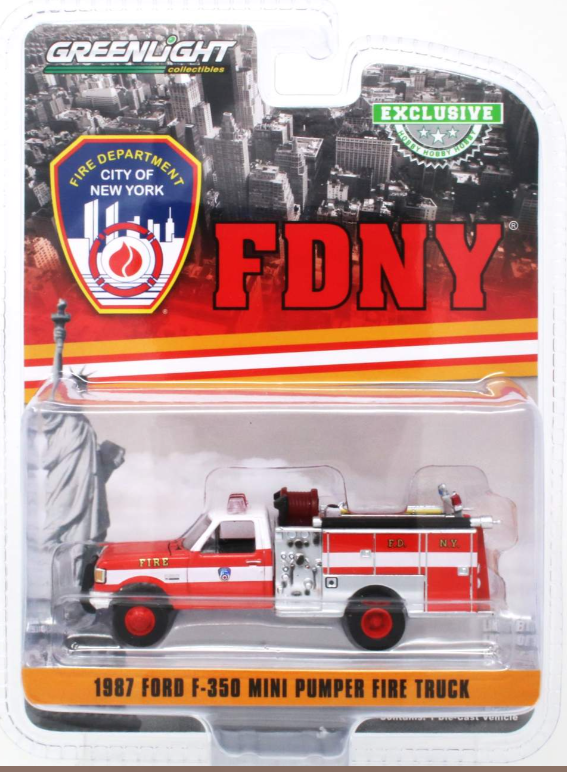 1987 Ford F-350 Mini Pumper Fire Truck "FDNY" (1 par client-1 per client)