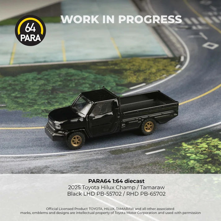 PARA64 2025 Toyota Hilux Champ Tamaraw – Black LHD 1:64 PB-55702
