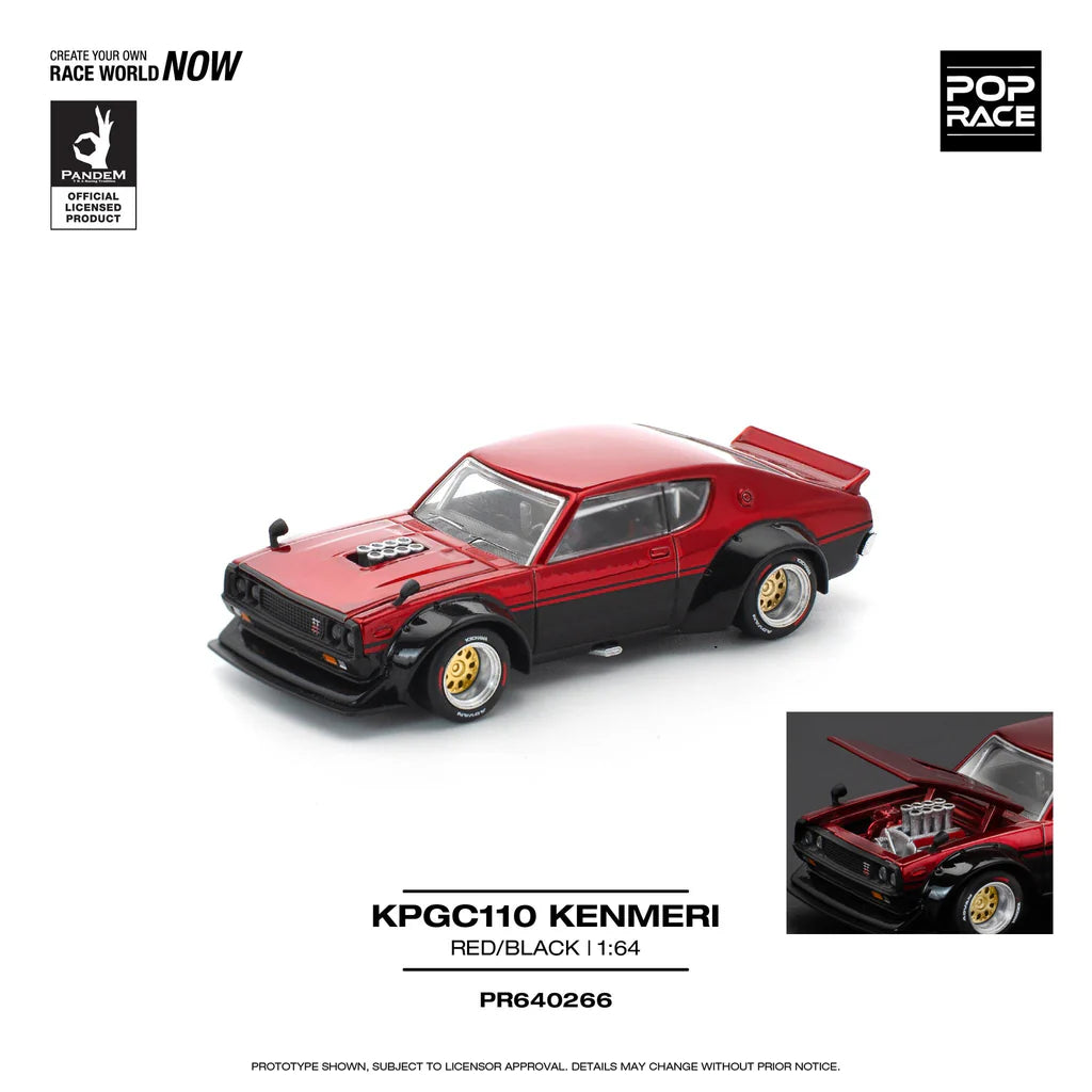 (PRE-0RDER 2025) POPRACE 1/64, KPGC110 KENMERI - RED/BLACK