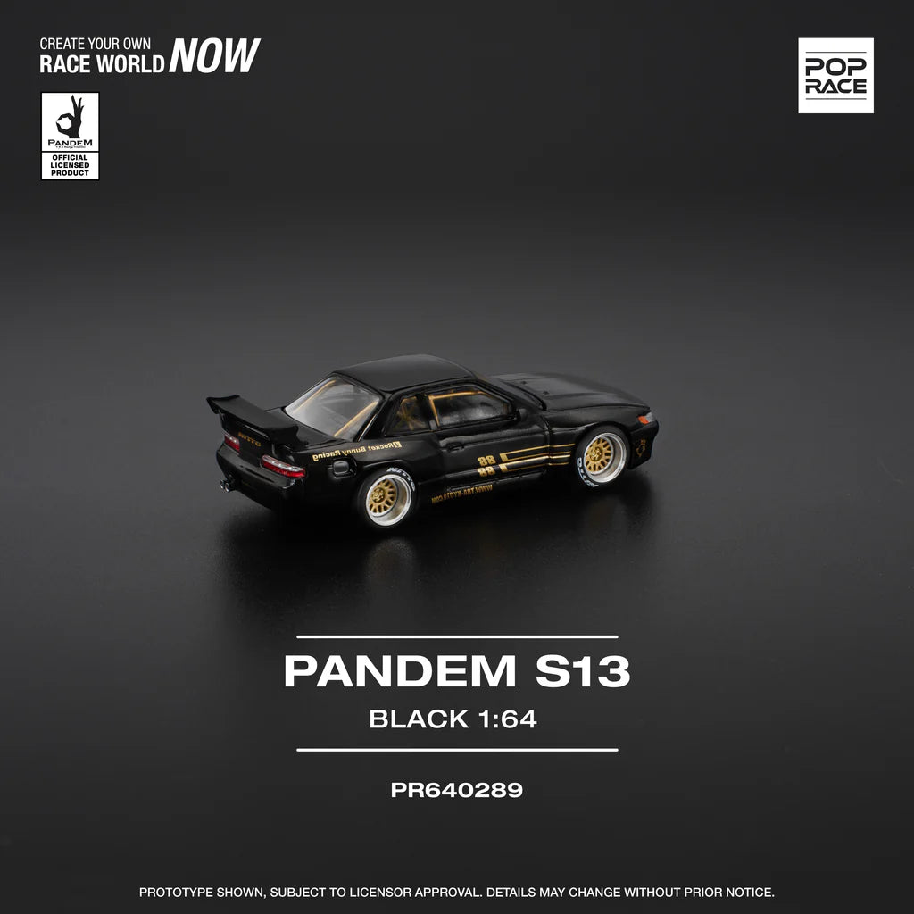 (PRE-0RDER 2025) POPRACE 1/64, PANDEM SILVIA S13 - (BLACK), PR640289