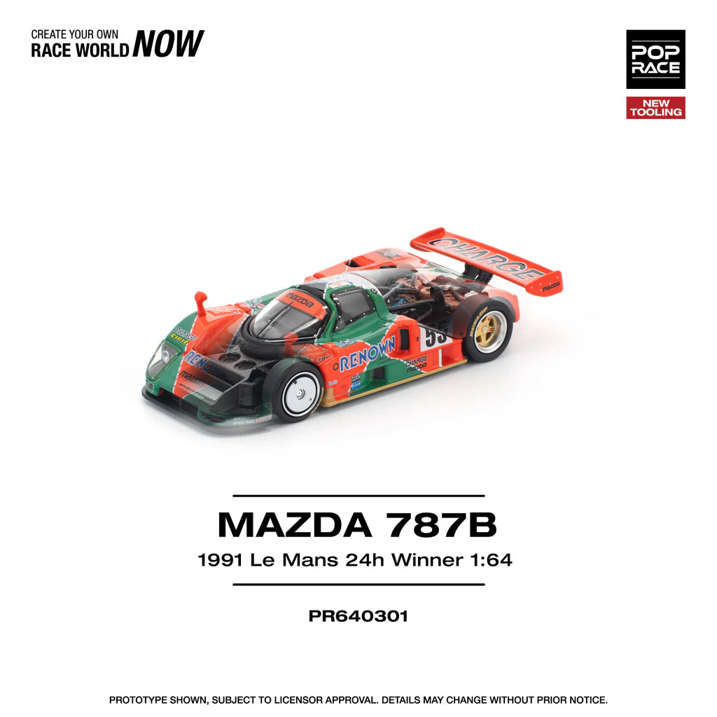 (PRE-ORDER 2025) POPRACE 1/64 - Mazda 787B 1991 Le Mans 24H Winner - PR640301