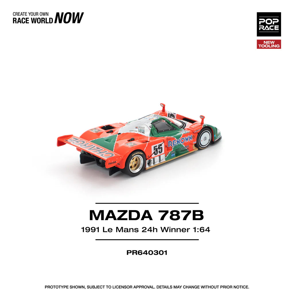 (PRE-ORDER 2025) POPRACE 1/64 - Mazda 787B 1991 Le Mans 24H Winner - PR640301