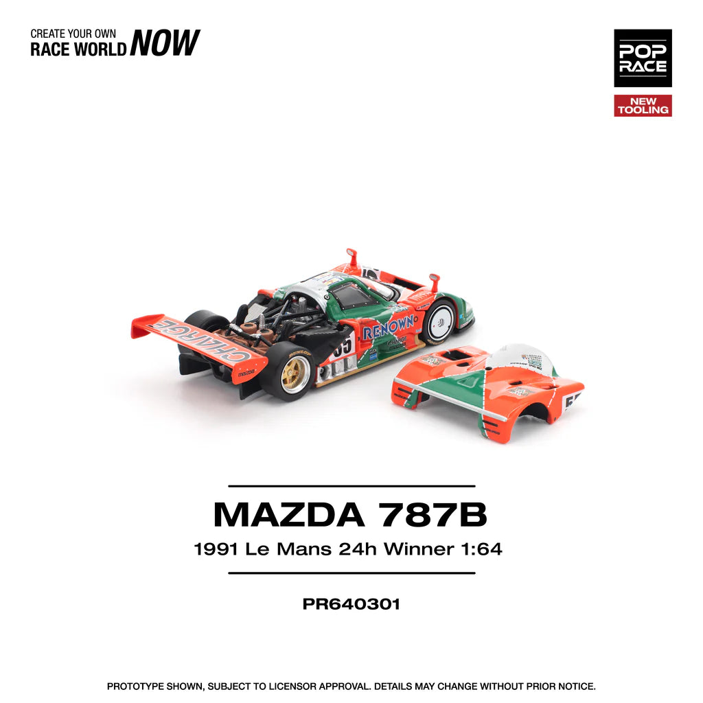 (PRE-ORDER 2025) POPRACE 1/64 - Mazda 787B 1991 Le Mans 24H Winner - PR640301