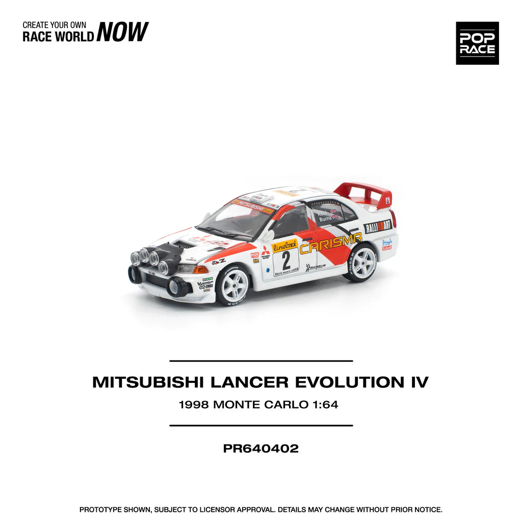 POPRACE 1/64 - Mitsubishi Lancer Evolution IV - "1998 Monte Carlo Rally" - PR640402