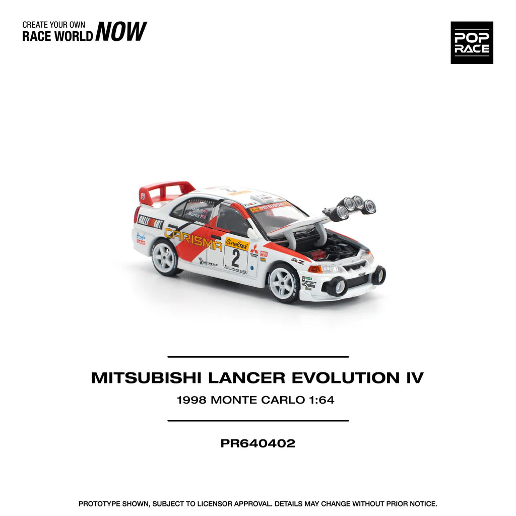 POPRACE 1/64 - Mitsubishi Lancer Evolution IV - "1998 Monte Carlo Rally" - PR640402