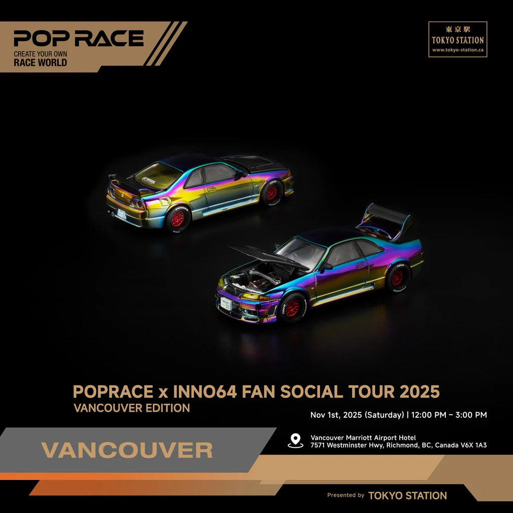 POPRACE 1/64 - Skyline GT-R R33 Magic Chrome - *Vancouver Edition* - PR640425