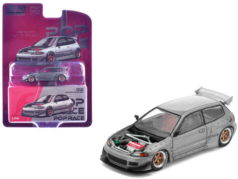 POPRACE 1/64, PANDEM CIVIC EG6 RAW METAL (enigma exclusive edition) PRE018