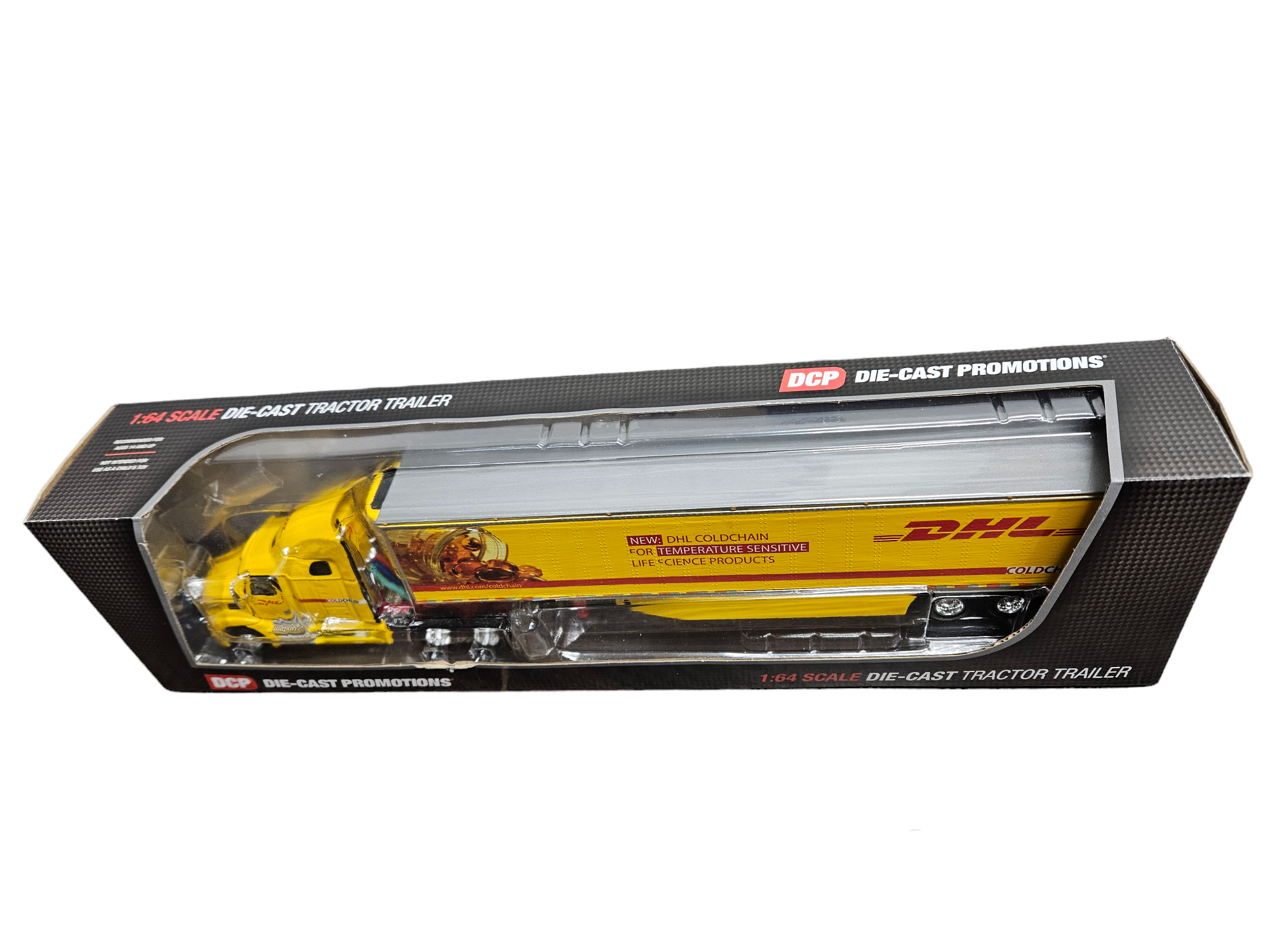 Western Star 57000XE 68" High Roof Truck with Refrigerated Trailer (Skirted) for DHL COLD-CHAIN in 1:64 by DCP