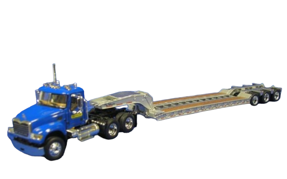 MACK GRANITE TRUCK w/TRI-AXLLE LOWBOY TRAILER, NEW HOLLAND in 1/64