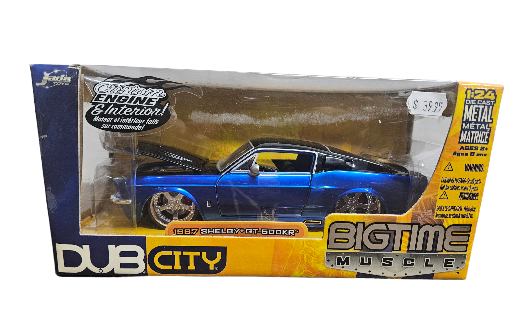 ミニカー 1/24 jada TOYS  1967 SHELBY GT-500KR Jada 1967 Shelby GT500 Dark Blue Metallic with White Stripes