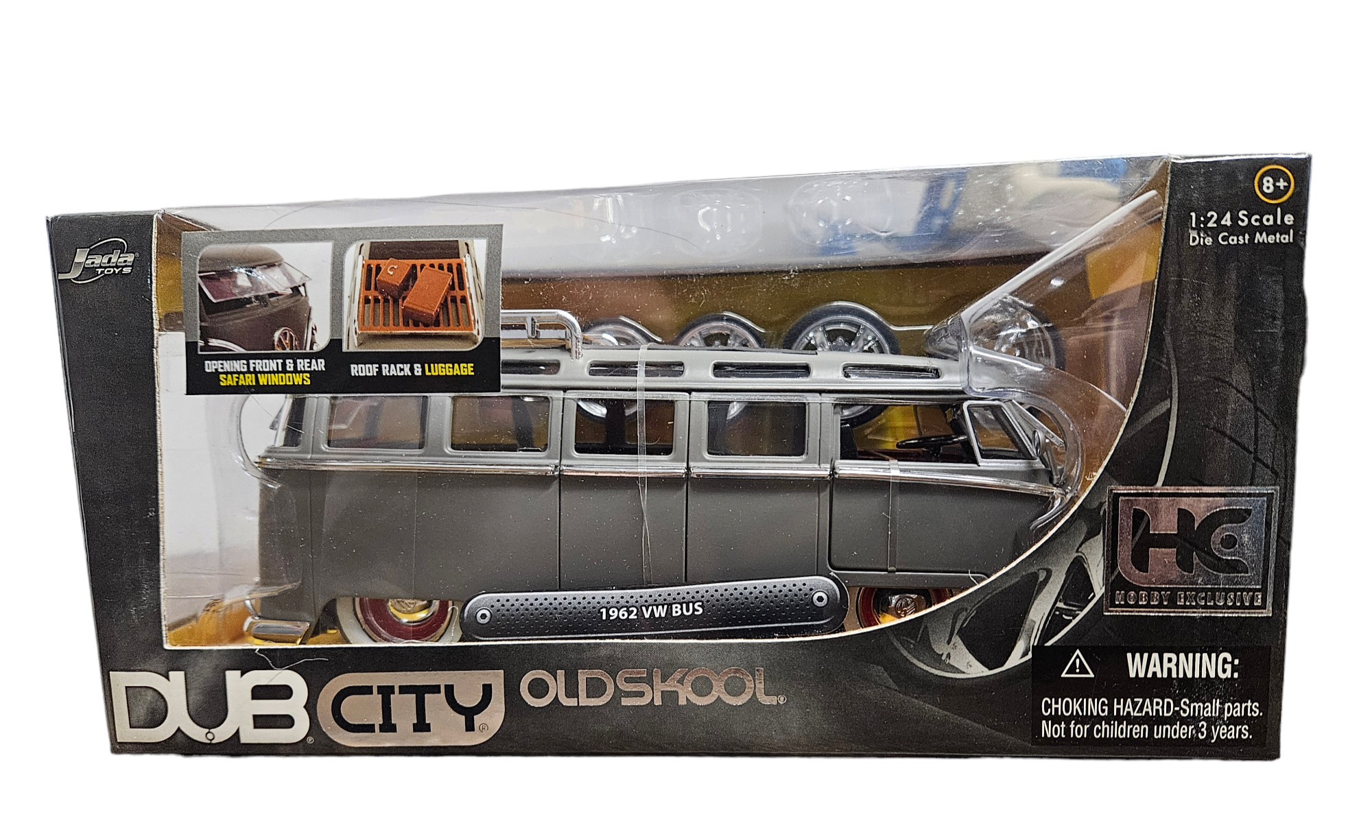 1962 VOLKSWAGEN BUS, GREY, (Echelle-Scale 1:24)