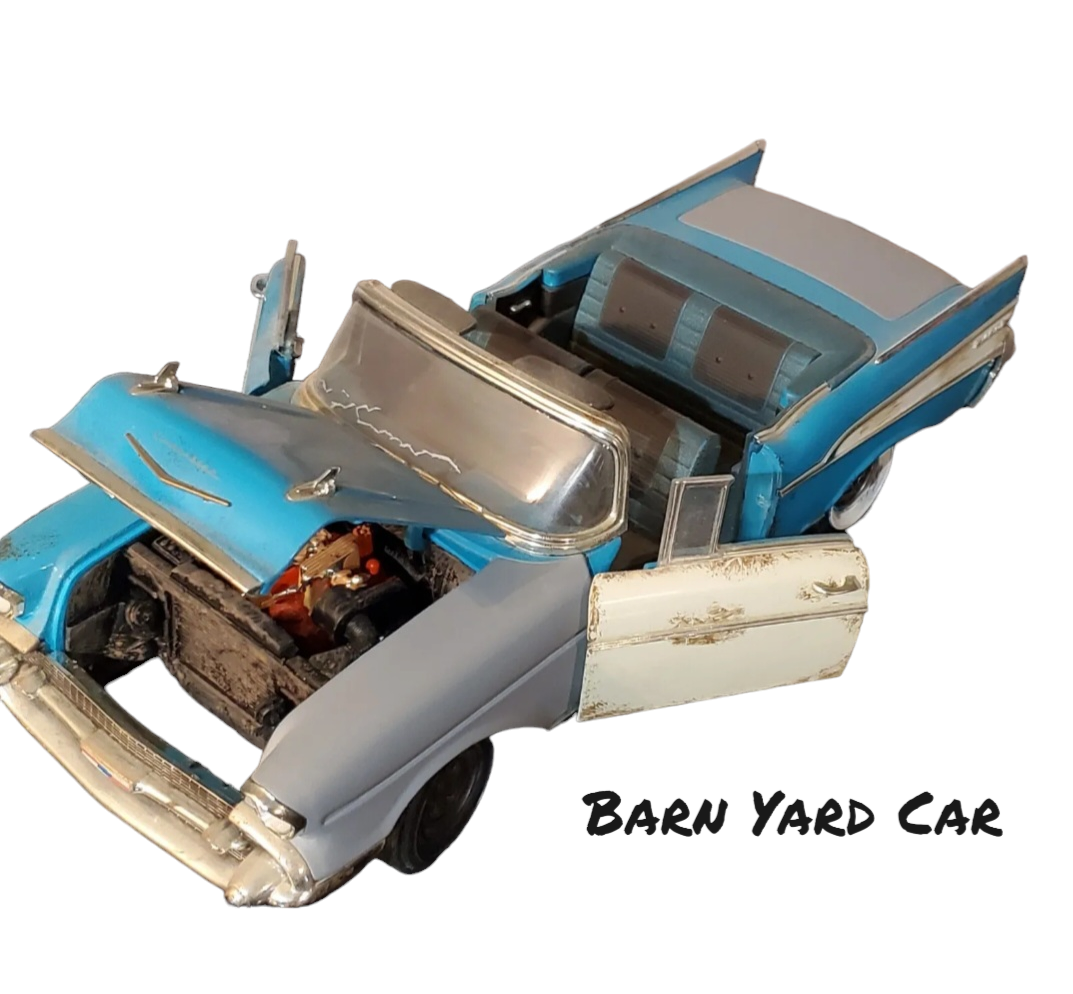 1957 Chevrolet Bel Air, Restored & Barn Find, (2 voitures-2 Car Set) Échelle-Scale 1:18