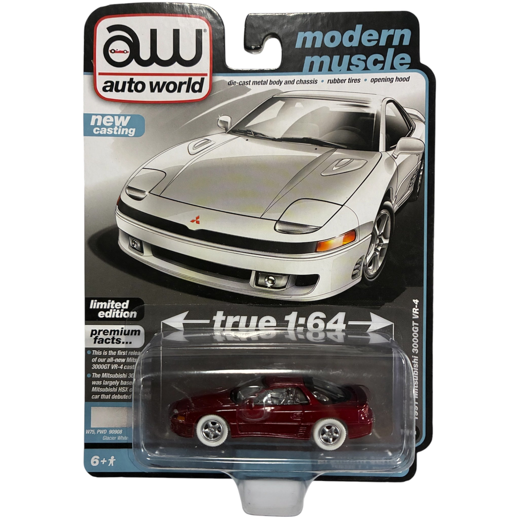 CHASE CAR 1991 Mitsubishi 3000GT VR-4 - Auto World Modern Muscle 1:64 - AW64392-1B-CHASE
