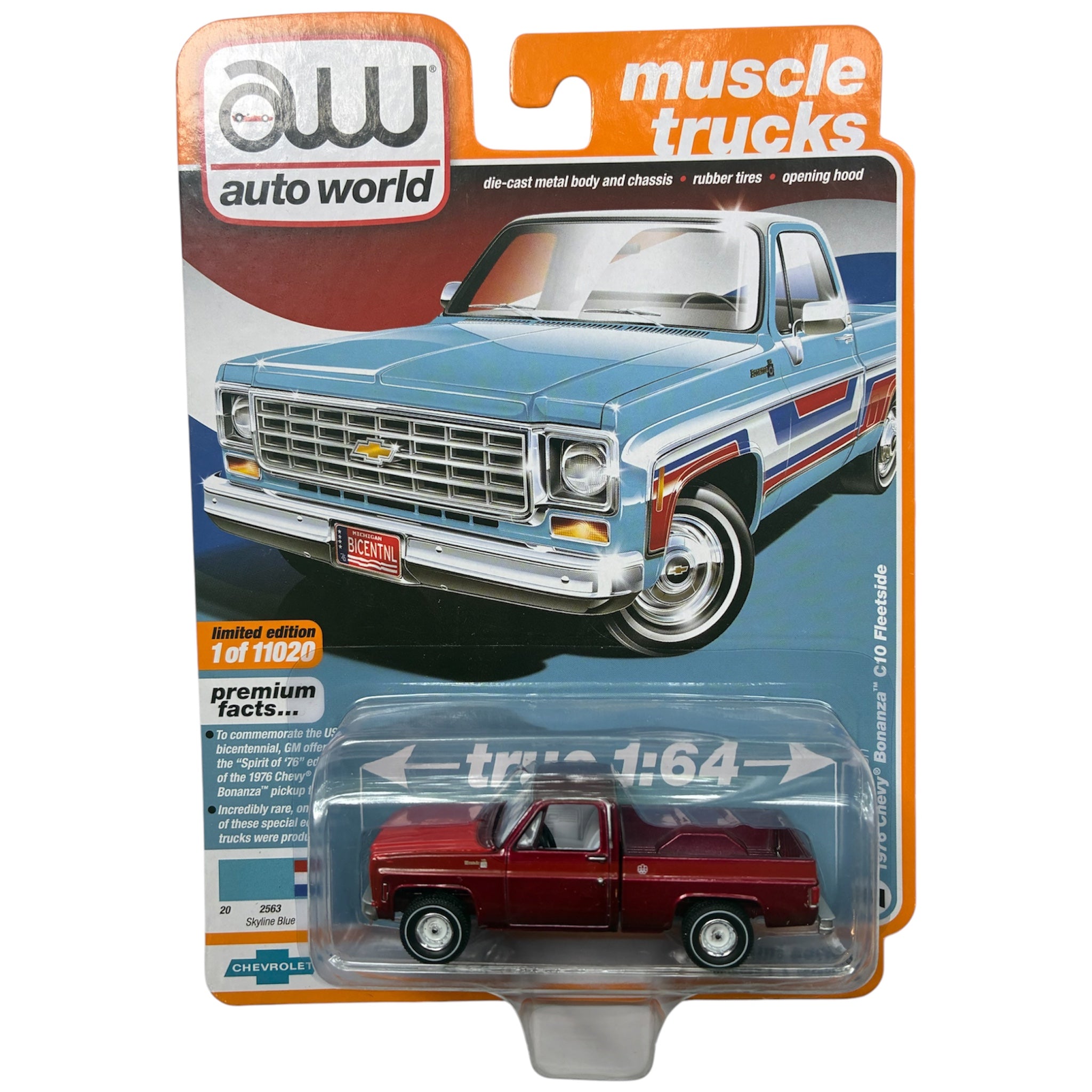 CHASE CAR Auto World 1:64 Chevy Bonanza C-10 Fleetside 1976 – AW64242-1B-2-CHASE
