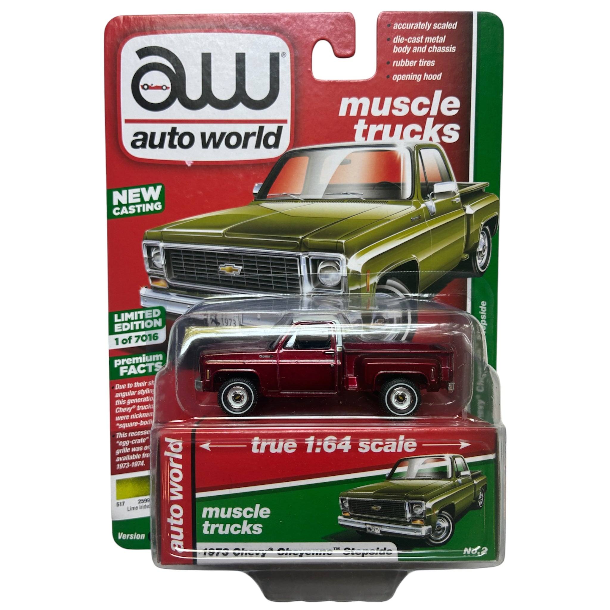 CHASE CAR 1973 Chevy Cheyenne Stepside – Auto World 1:64 Muscle Trucks AW64222-2-2-CHASE