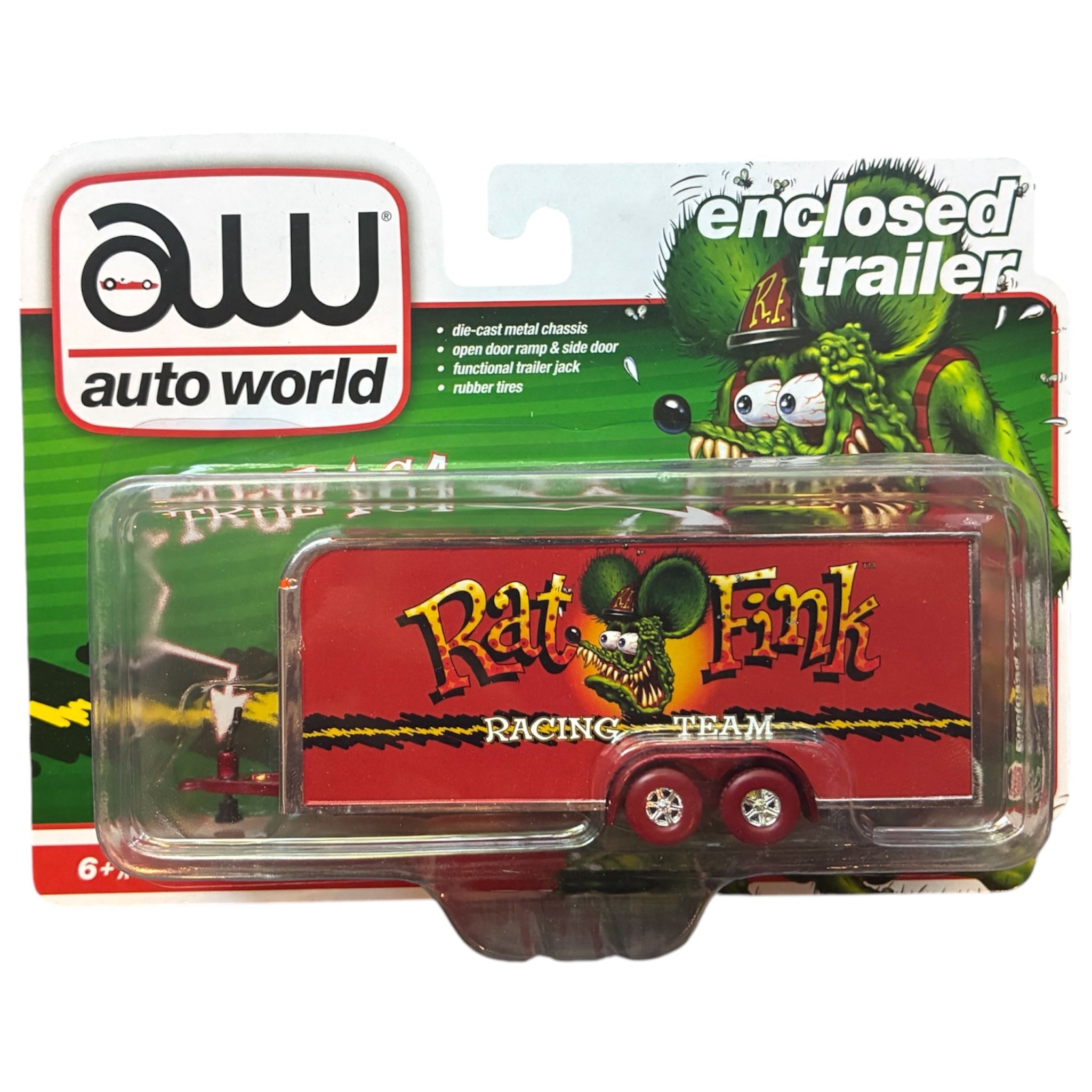 CHASE CAR Rat Fink Racing Team Enclosed Trailer – Auto World 1:64 Select Series AWSP093-CHASE